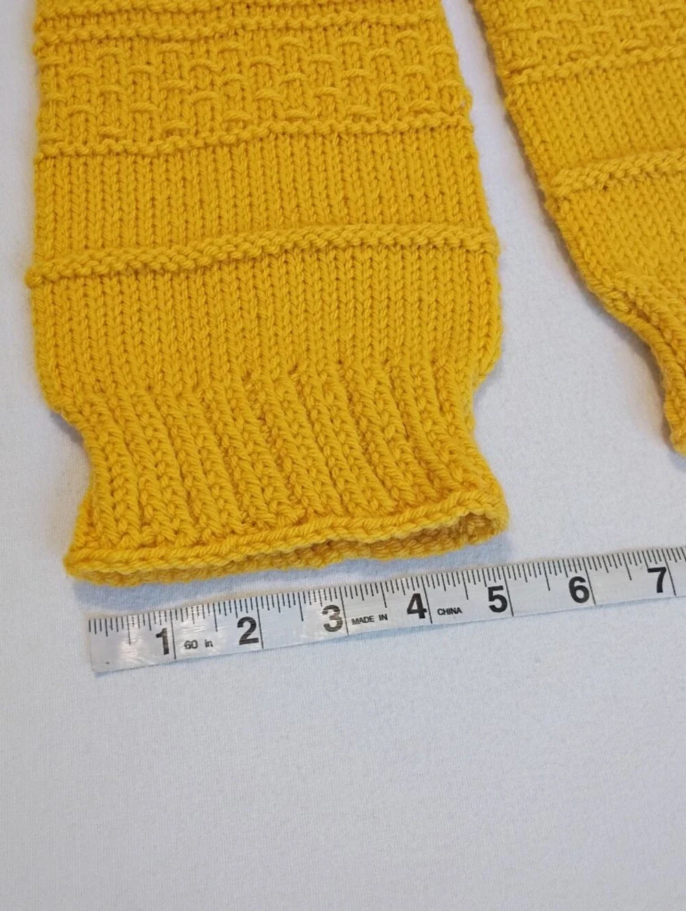 Handmade Yellow Woolen Baby Leggings Textured Knit Lounge Pants